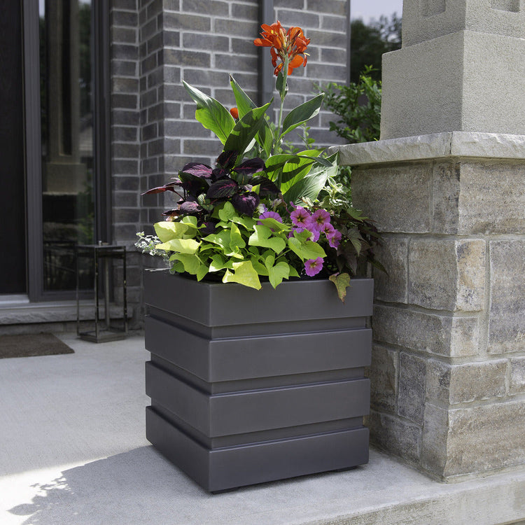 Freeport 18-inch Grey Self-Watering Square Pot Planter