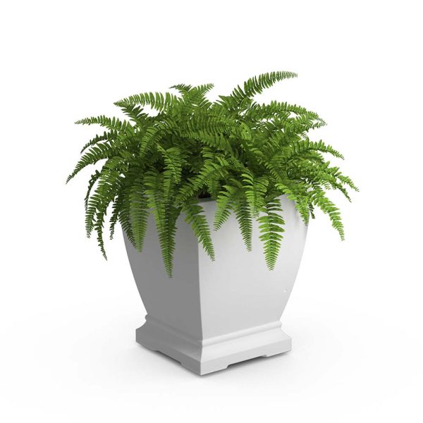 Acadia 18-inch White Self-Watering Pot Planter