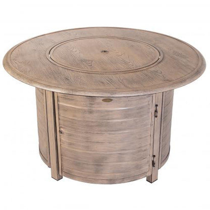 Fire Sense Thatcher Round Propane Fire Pit in Driftwood Finish