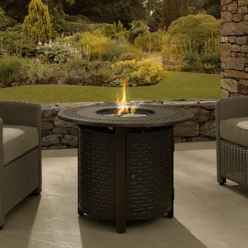 Fire Sense Hendricks Round Aluminum Propane Fire Pit