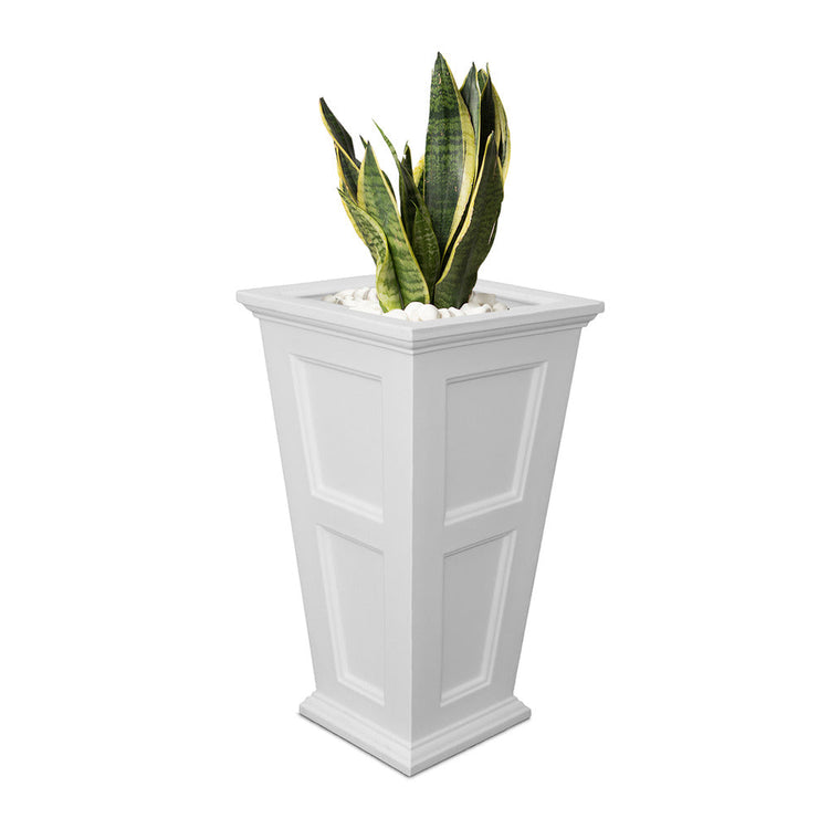 Fairfield 34-inch Tall White Self-Watering Pot Planter