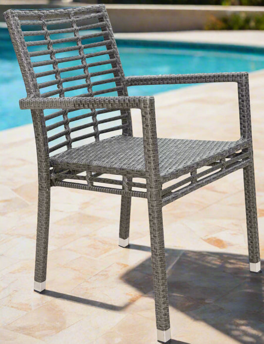 Panama Jack Graphite Outdoor and Patio Stackable Wicker Armchair