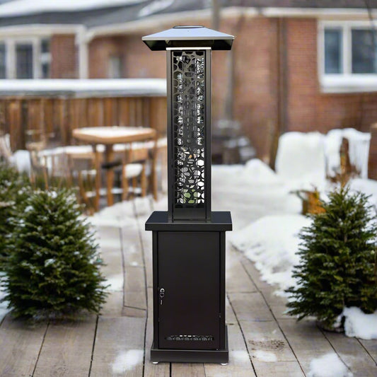 AZ Patio Heaters 76-inch Tall Wood Pellet Glass Propane Heater