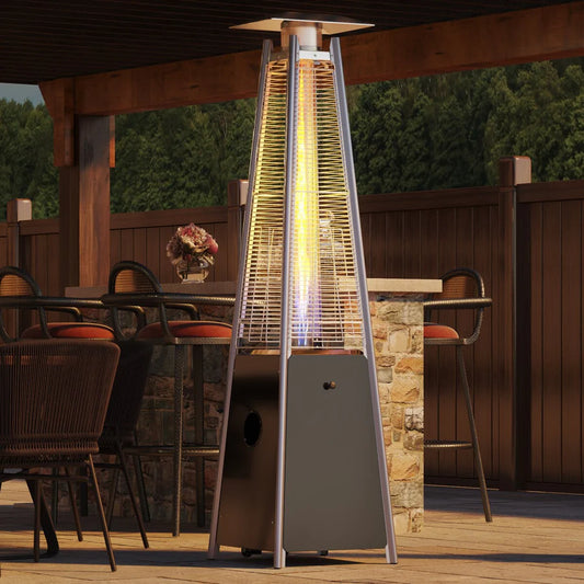 AZ Patio Heaters 70" Tall Bronze Propane Quartz Glass Tube Heater