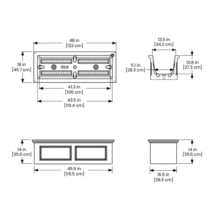 Fairfield 48-inch White Self-Watering Garden Bed Planter