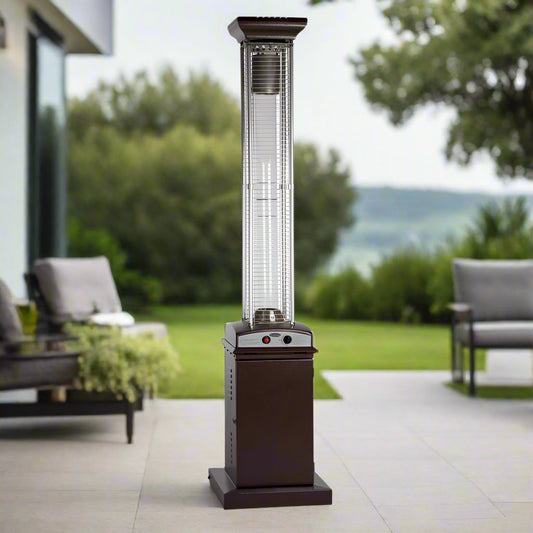 Fire Sense 87" Square Flame Propane Patio Heater with Bronze Finish