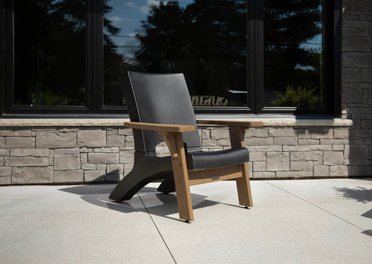 Mayne Messa Patio Resin Black Chair with Lumber Framing