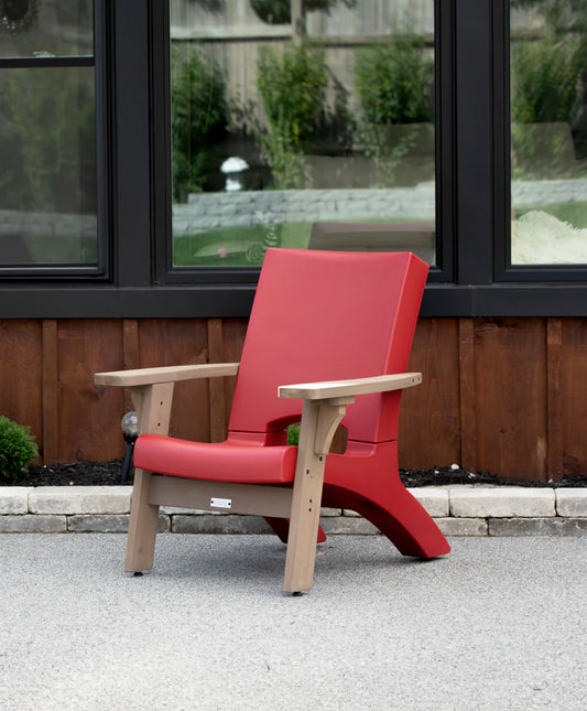 MAYNE Messa Patio Resin Red Chair with Lumber Framing