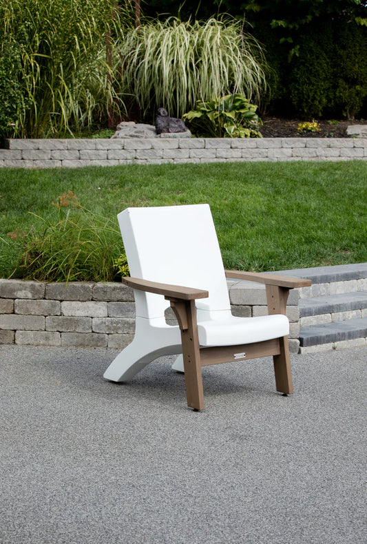 MAYNE Messa Patio Resin White Chair with Lumber Framing