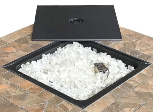 Hiland 30" AZ Patio Square Slate Tile Top Propane Fire Pit